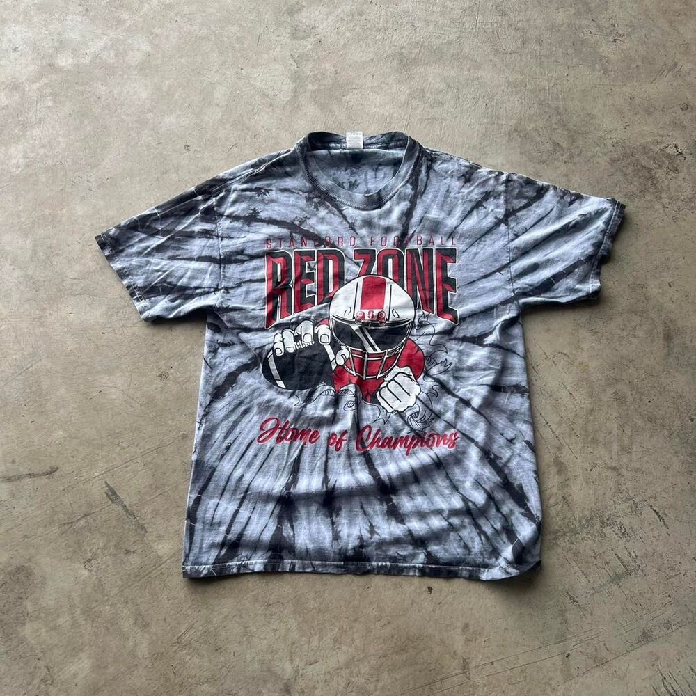 Stanford Redzone tie dye y2k Grey tee Mens size M Medium football college